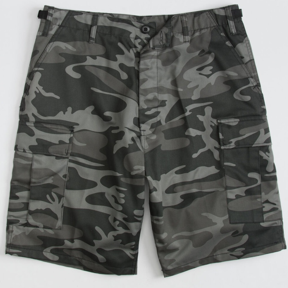 Burnside Board Shorts with Grey and Black Camo Print